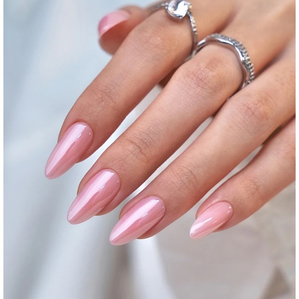 BTArtbox Press On Nails Glazed Pink Almond - Almond Nails medium length